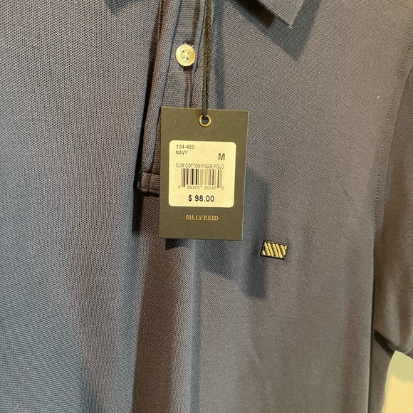 Billy Reid navy slim fit polo NWT - Picture 2 of 4